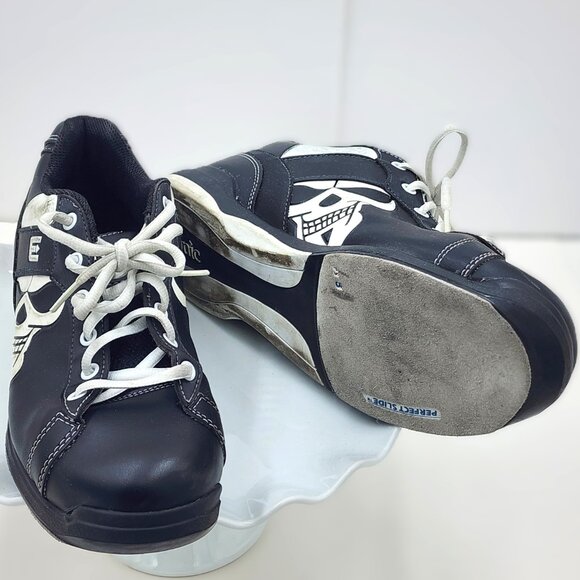 Etonic Men's Black White Glo Skull Perfect Slide Bowling Shoes - Size 11 - Picture 7 of 12